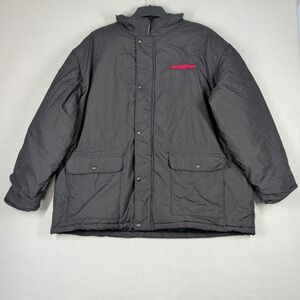 Vintage Swingster Puffer Jacket Mens XXXL Black Goodyear Logo Racing Made in USA